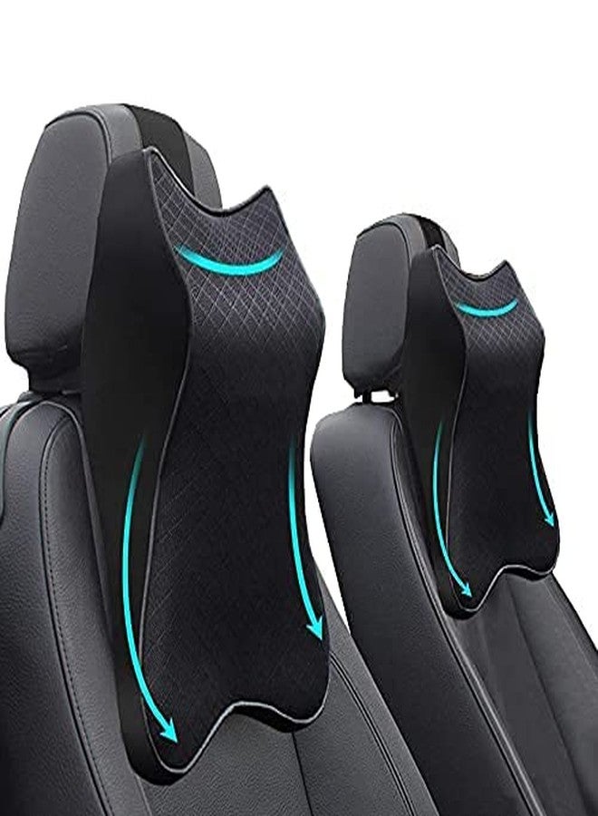 NIJEK STORE وسادة دعم الرقبة للسيارة من NIJEK STORE، مصنوعة من إسفنج الذاكرة، لتخفيف آلام الرأس والرقبة والكتفين، قابلة للتعديل، مناسبة للسفر في السيارة والمكتب والمنزل، وسادة رقبة للسيارة أثناء القيادة (عبوة من قطعتين). - Image 1
